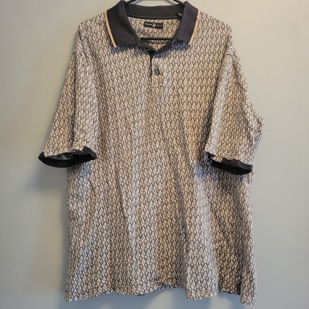 Vintage Haggar Golf Polo Shirt Mens Large 100% Cotton Classic Casual Preowned